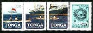 Tonga 1982 Tin Can Mail Centenary self-adhesive set of 4 ...