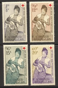 Laos Scott C31-C34 MNHOG - 1958 Laotian Red Cross Set - SCV $6.50