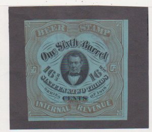 US Scott REA # 38e 16 2/3c 1878 Beer Tax Revenue Stamp MNGAI Cat $150.small pin 