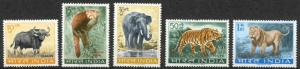 India Sc# 361A- 363-366 MH 1962-1963 Animals