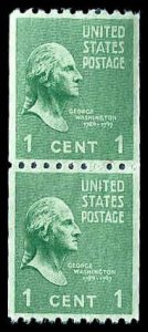 PCBstamps   US # 848 Coil Pair 2c(2x1c)Washington, MNH, (2)