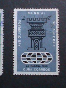 ​CUBA -1966 VERY OLD STAMPS-17TH WORLD CHESS OLYMPICS-HAVANA-USED VERY FINE