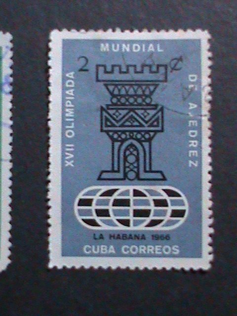 ​CUBA -1966 VERY OLD STAMPS-17TH WORLD CHESS OLYMPICS-HAVANA-USED VERY FINE