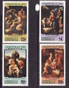 Dominica-Sc#786-9-unused NH set-Raphael Paintings-Christmas-id1-1982-