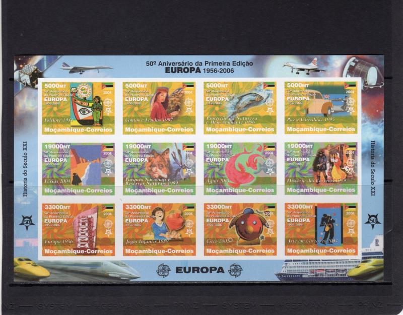 Mozambique 2006  Europa C.E.P.T.50th.Anniv. Sheetlet (12) IMPERFORATED MNH VF