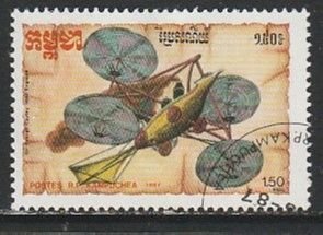 1987 Cambodia - Sc 801 - used VF - 1 single - Early Aircraft Designs