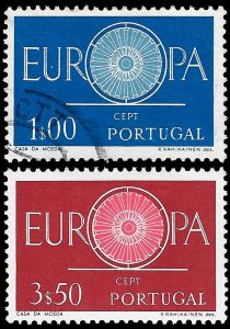 Portugal 1960 Sc 866-67 U & MLH vf Europa issue