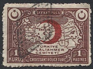 TURKEY Used Abroad 1934 #RA24 Tax stamp, Used VF, Egypt Retta cancel