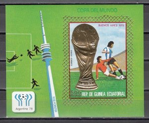 Equatorial Guinea, Mi cat. 1163, BL265 B. World Cup Soccer, IMPERF s/sheet.