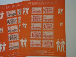 Set of 4 Colors Poster Stamp Sheets 1963 ASDA A.S.D.A. Stamp Show NYC Space MNH