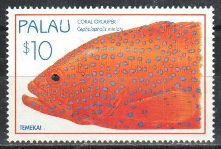 Palau Stamp 365  - Coral Grouper fish