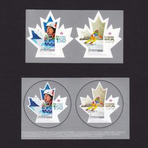 ca. CANADA 150 OLYMPIC, PARALYMPIC GAMES BKLT & MS stamp pairs, MNH Canada 2017