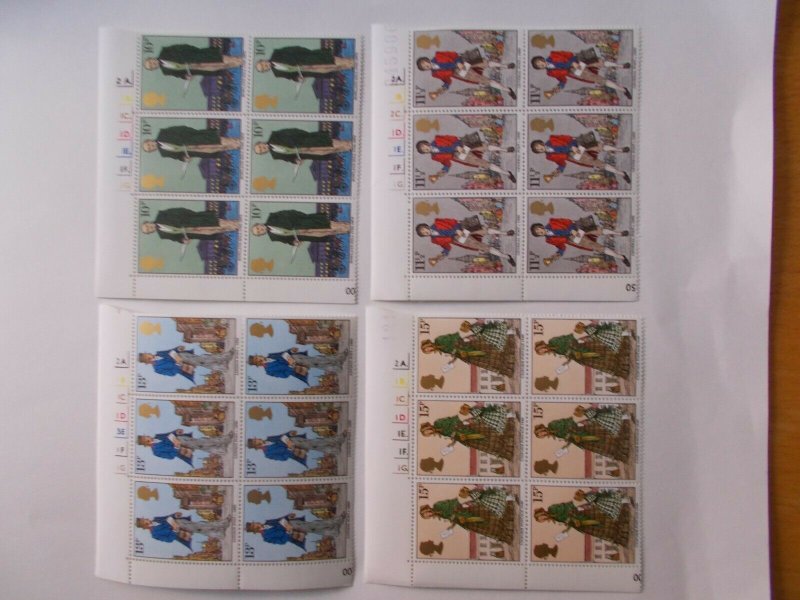 GB QEII 1979 Sir Rowland Hill Set of 4 in Cylinder Blocks of 6 U/M Cat £11.50