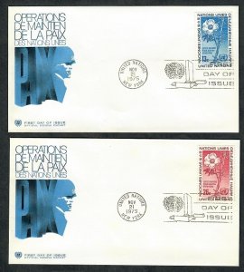 UN New York #265 - 266 Wild Rose unaddressed FDCs