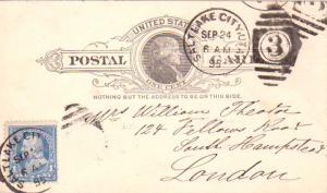 United States Utah Salt Lake City 1895 numeral duplex  1c Franklin First Bure...
