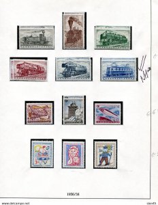 Czechoslovakia 1956-58 Accumulation on 7 Album Pages Unused 13856