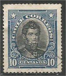 CHILE, 1912, used 10c,  O’Higgins, Scott 116