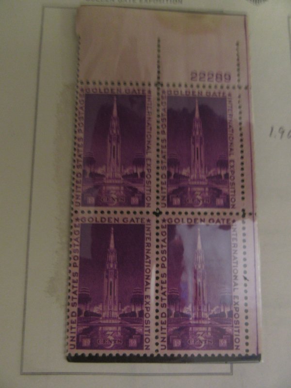 SCOTT 852 3 CENT GOLDEN GATE  INTL.EXPOSITION 1939 OG