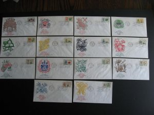 Canada provincial flowers GINN cachet FDC First day covers Sc 417-29A singles