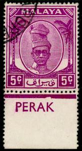 MALAYSIA - Perak SG132, 5c brt purple, FINE USED. CONTROL. 