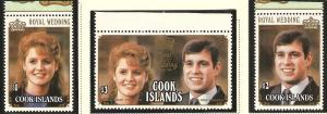 Cook Islands 1986 Scott 916-918 Andrew & Sarah Wedding MNH