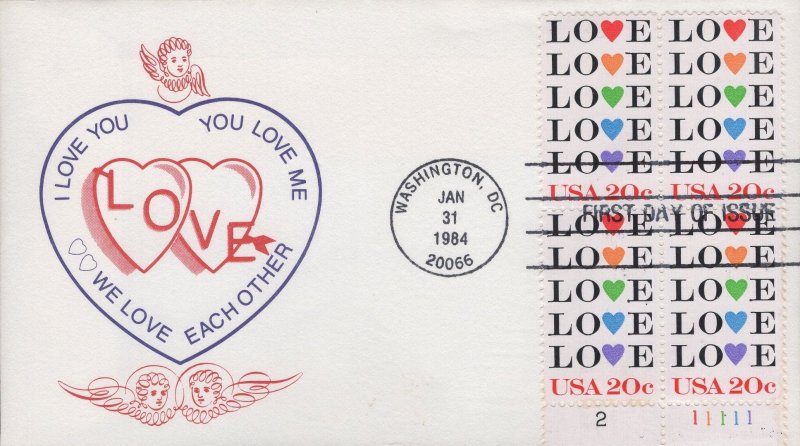 Don Kapner Printed FDC for the 1984 Love Stamp