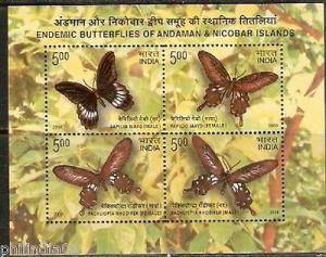 India 2008 Endemic Butterflies Insect Moth Sc 2230e M/s MNH