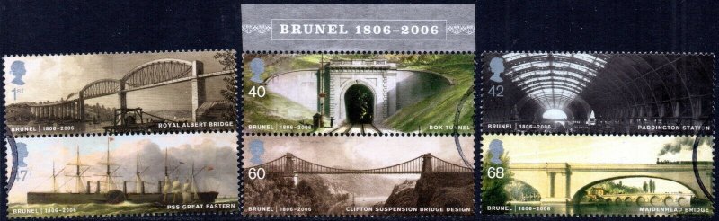 2006 Sg MS2613 Isambard Kingdom Brunel Minisheet Fine Used Set of 6