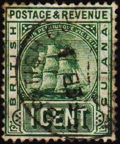 British Guiana.1889 1c S.G.213 Fine Used