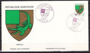 Gabon, Scott cat. 346. Coat of Arms. Crocodile shown. First day cover. ^