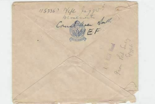 egypt 1940's on active service british field post censor cover  ref r15544