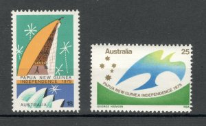 AUSTRALIA-MNH-SET-CELEBRATING THE INDENPENDENCE OF PAPUA NEW GUINEA-1975.