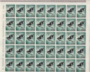 San Marino 1955 winter  olympics mint never hinged  4 lira stamp sheet R19910