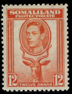 SOMALILAND PROTECTORATE GVI SG100, 12 red-orange, M MINT. Cat £20.