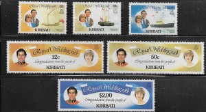 Kiribati 373-378 (6) Set MNH 1981 Prince Charles and Lady Diana