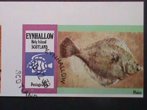 ​EYNHALLOW-SCOTLAND-PROMOTION SALES- LOVELY FISH CTO IMPERF S/S VERY FINE-RARE