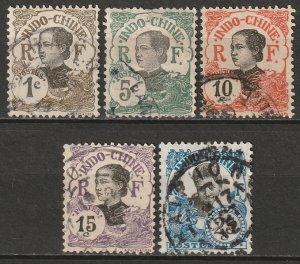 Indochina 1907 Sc 41,44-6,48 used