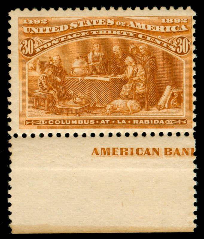 MOMEN: US STAMPS #239 MINT OG NH IMPRINT MARGIN