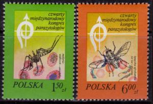 Poland 2274-75 MNH ◊ Mosquito, Tsetse Fly ◊ 1978