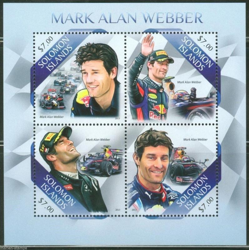 SOLOMON ISLANDS  2013 MARK ALAN WEBBER  SHEET MINT NH