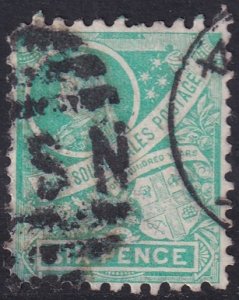 New South Wales 1899 Sc 105 used perf 11x12 corner perf damage