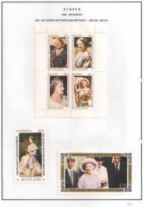 SCOTLAND - STAFFA - 1980 - Queen Mother - Perf 4v, Souv, D/L Sheets - M L H