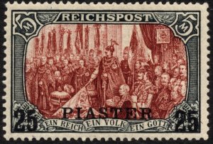 German Empire Türkei Offices #24B #23 III 25 Piaster on 5M Reichspost Mint LH VF