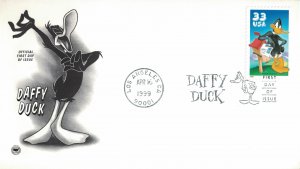 1999 FDC, #3306a, 33c Daffy Duck, PCS