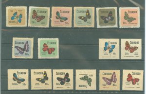 Ecuador #789-804  Single (Complete Set) (Butterflies)