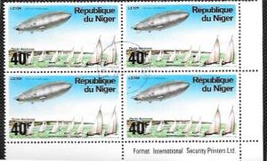 Niger  used Zeppelin Corner Block 40F  #C273