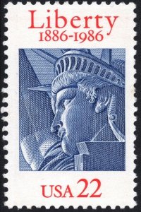 SC#2224 22¢ Statue of Liberty, 100th Anniversary Single (1986) MNH