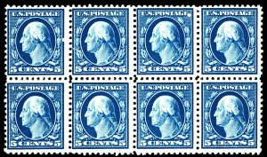 U.S. #504 MINT BLOCK OF 8 OG LH