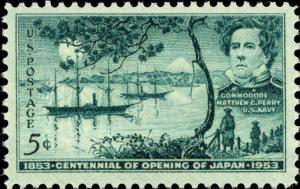 1953 5c Opening of Japan, Commodore Matthew C. Perry Scott 1021 Mint F/VF NH