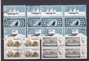 SA24b Poland 1975-1983 selection of stamps and blocks with Ships, used